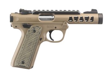 RUGER PISTOLE MARK IV 22/45 LITE .22 LR 4,4″/11,18CM FDE CERAKOTE 1/2″-28 – RUG-43920