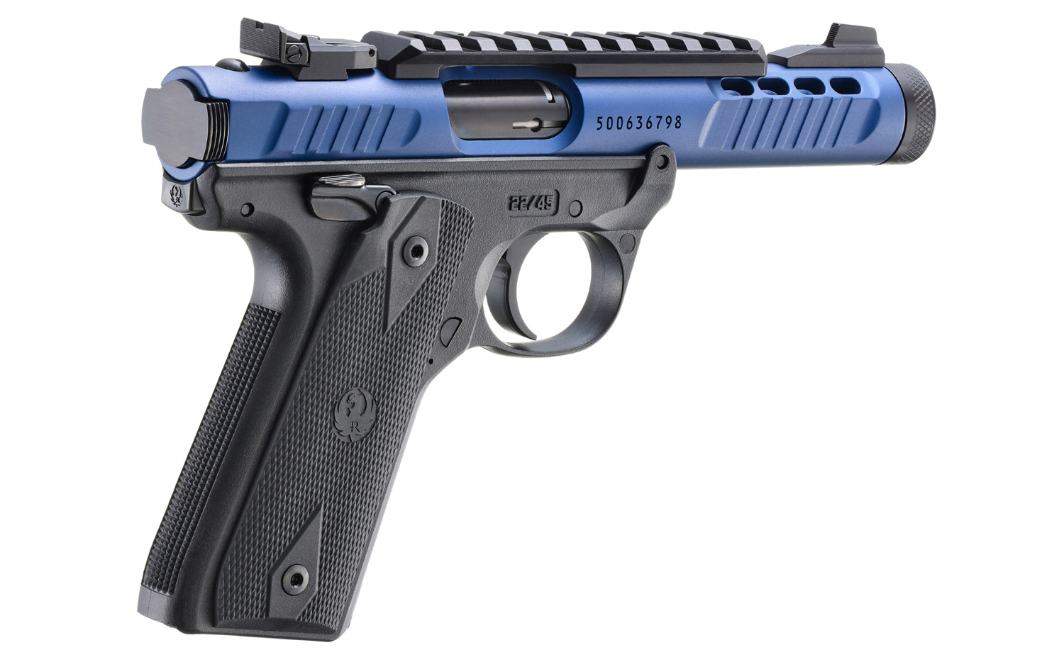 RUGER PISTOLE MARK IV 22/45 LITE .22 LR 4,4"/11,18CM BLAU ANODIZED 1/2"-28 3 RUGER PISTOLE MARK IV 22/45 LITE .22 LR 4,4″/11,18CM BLAU ANODIZED 1/2″-28 – RUG-43961